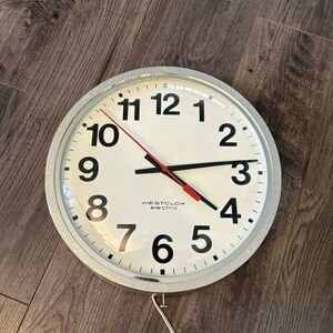 Vintage Westclox Clock large school office wall hanging clock dome electric